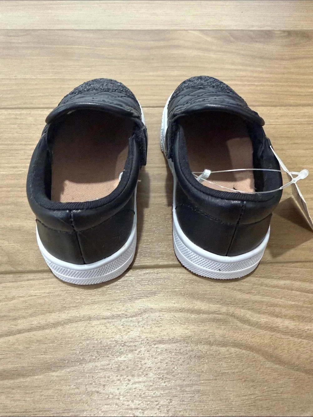 The Children's Place Black Quilted Slip-On Sneakers with Glitter Toe